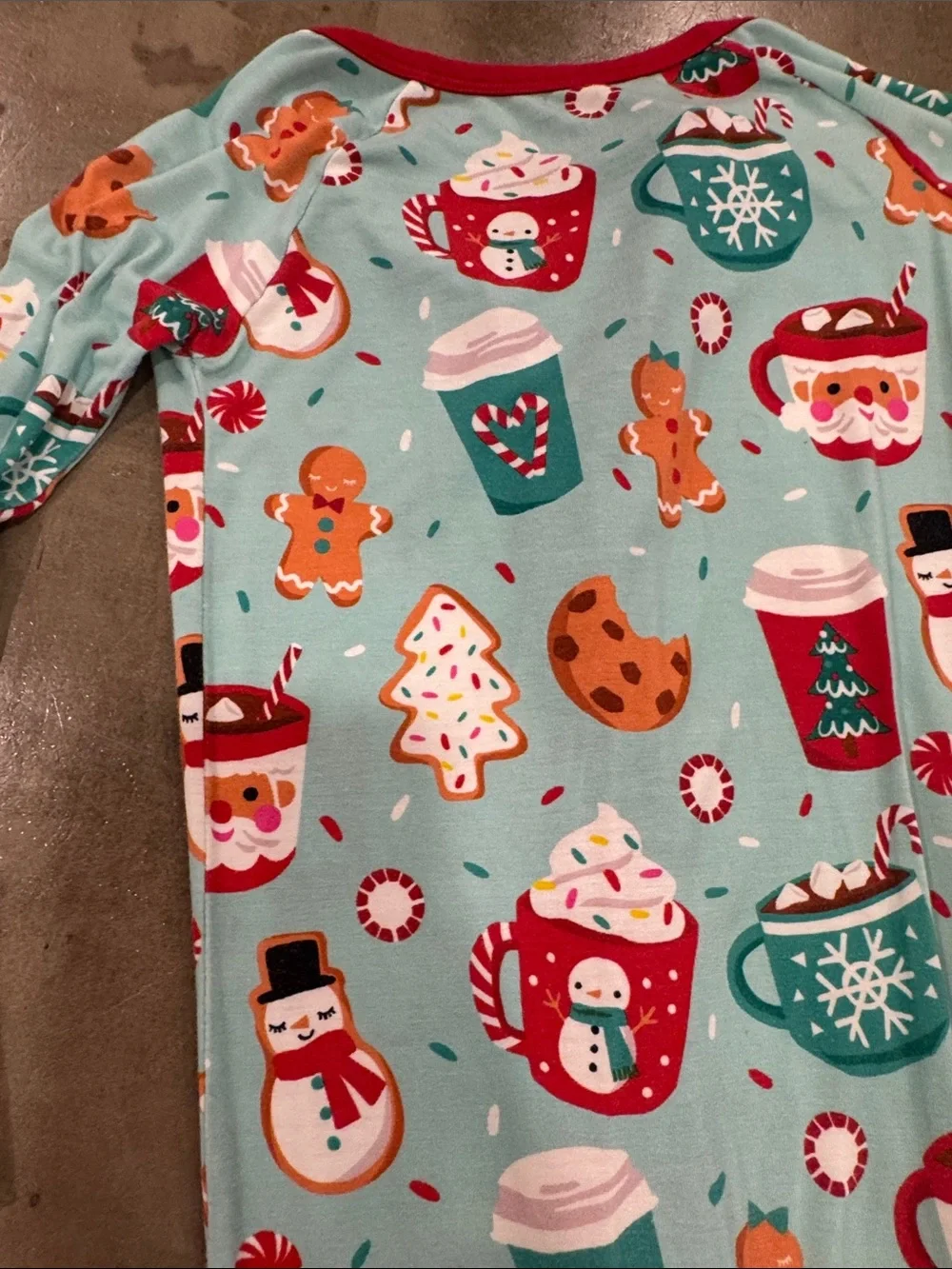 Little Sleepies Teal Holiday Print One-Piece Zippy